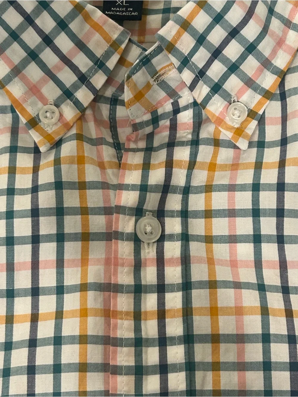 J. Crew Mens XL Casual Long Sleeve Plaid Shirt Slim Untucked Flex Washed Pastels